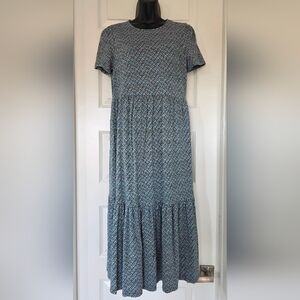Boden Green and Teal Floral Knit Maxi Dress